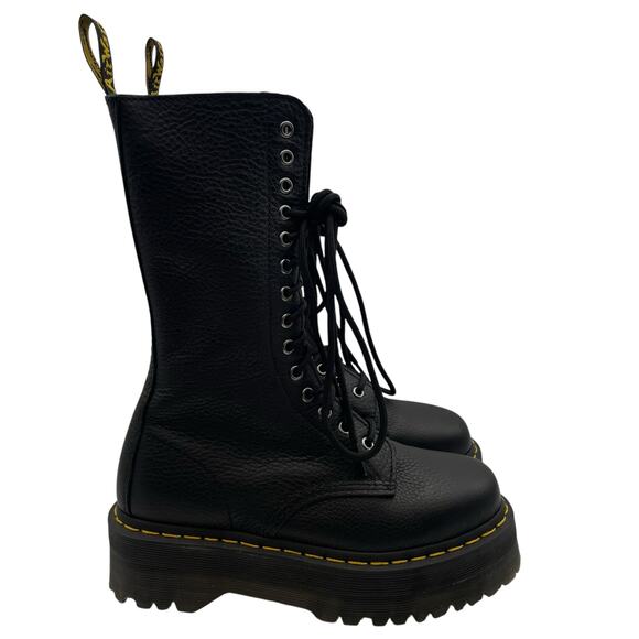Dr. Martens Womens 1B99 Quad Mid Calf Boots US 7 EU 38 Black Lace Up Leather NIB - Picture 4 of 13